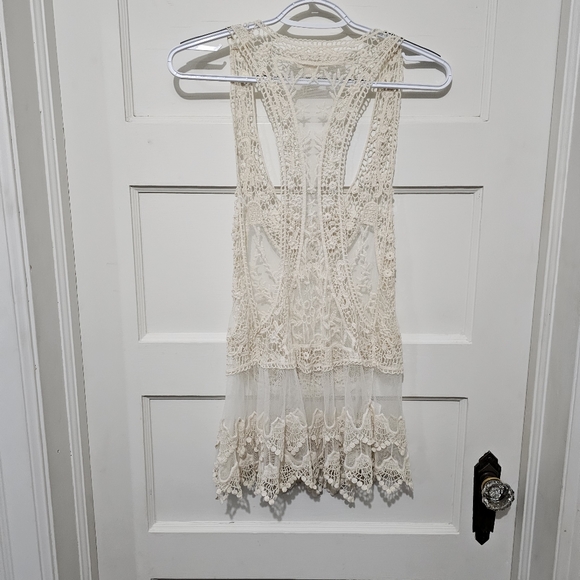 Marineblu cream lace tanktop womens cottagecore - Picture 2 of 3